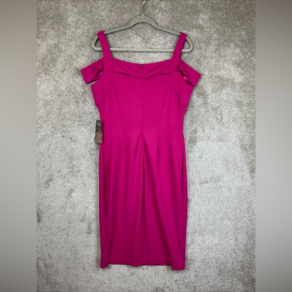 Beige by Eci Dress Womens 12 Pink Stretch Back Zip Polyester Blend NEW- 8767* - Picture 2 of 14